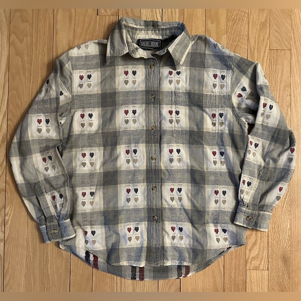 Rachel Brooke Vintage Button Up Long-Sleeved Women’s Shirt, Size M